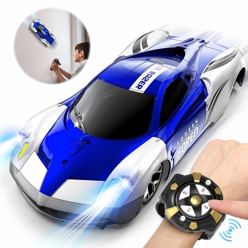 Wall Climbing Car，Electric Remote Toy Racing, with LED Light High-Speed Hobby Toy Vehicle, RC Car Gifts for Age 3 4 5 6 7 8 9 Year Old Boys Girls(Red）